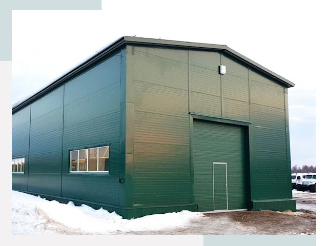 Двускатные ангары в Пушкине